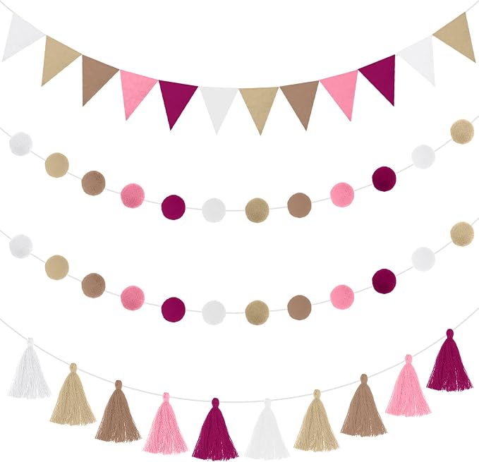 Irenare 9.8 ft Pom Pom Garland for Classroom Felt Rainbow Garland Back to by Irenare