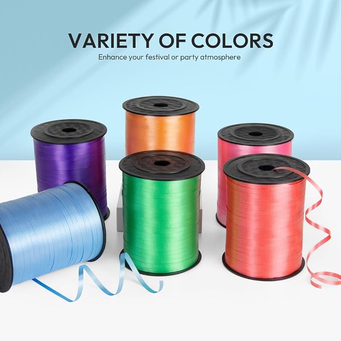 Red Crimped Curling Ribbon, 1/5" Wide x 500 Yards Christmas Curling Ribbons - Image 5
