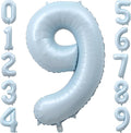40 Inch Light Blue Number 9 Foil Balloon by TNCDJKPA