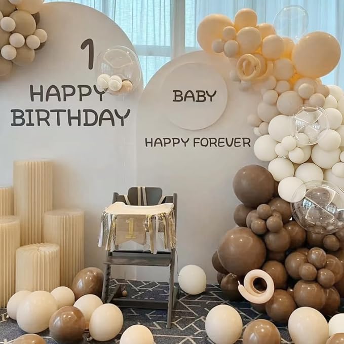 MEBAY Boho Brown White Nude Balloon Garland Arch Kit - Image 3