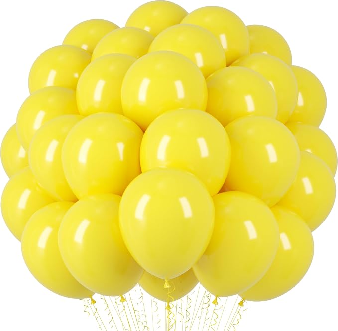Voircoloria 66pcs Yellow Latex Party Balloons, 12inch | by Voircoloria