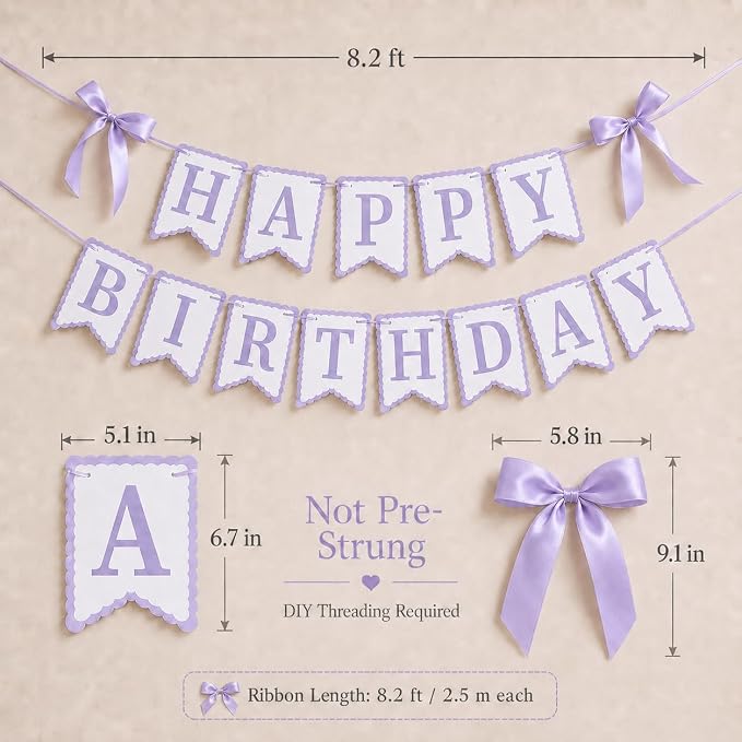 Lavender Happy Birthday Banner - Image 3