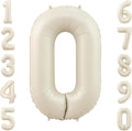 Cream Number 0 Balloon 40 Inch, Foil Numeral by Unknown