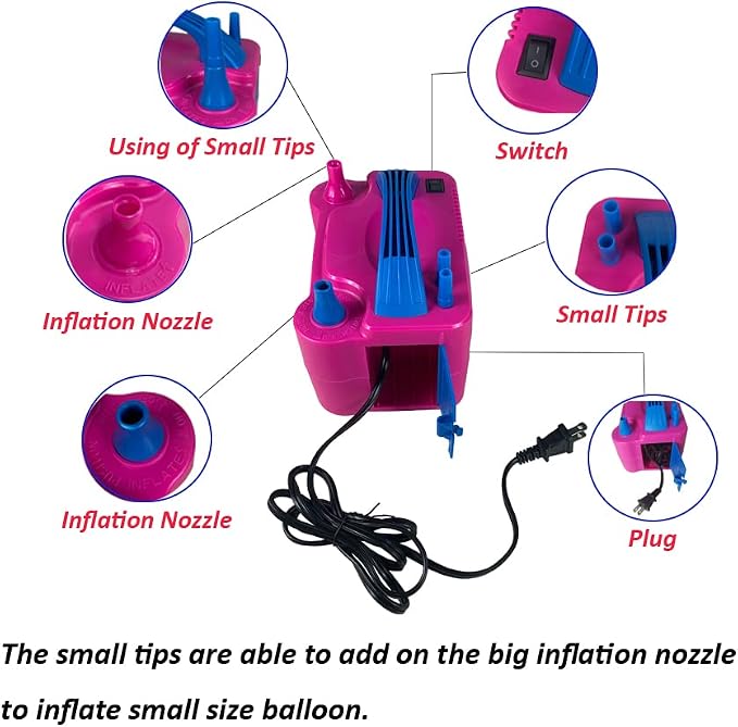 Portable Balloon Pump Powerful Electric Air Blower Dual Nozzle Balloon Fast and - Image 2