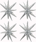 TONIFUL 4 Pcs Explosion Star Balloons Silver Foil Balloon Party Decorations | by TONIFUL