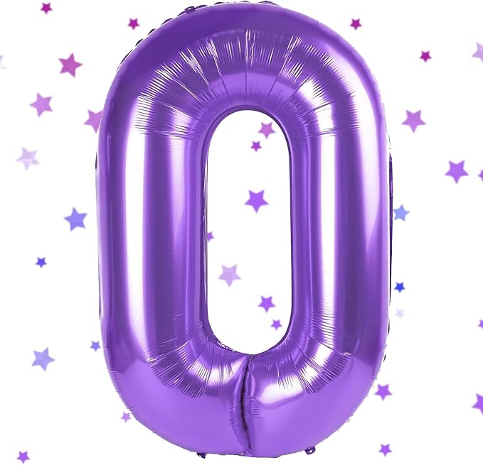 Purple Number Balloons, 40 Inch Purple Balloon 0.Birthday Decoration Children by Yeodong