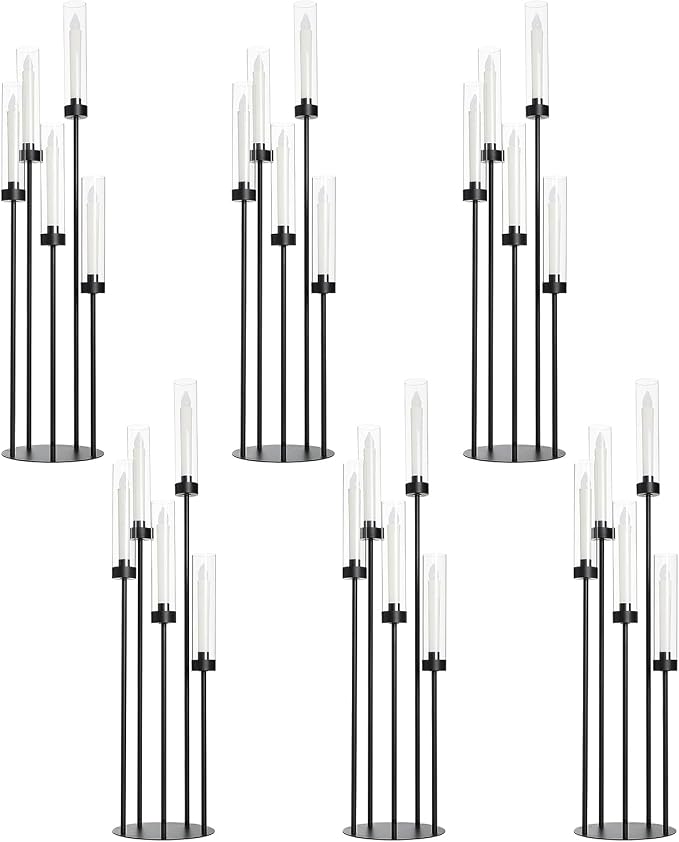 39.8''Matte Black Candle Holder by WeddingPartyDecoration