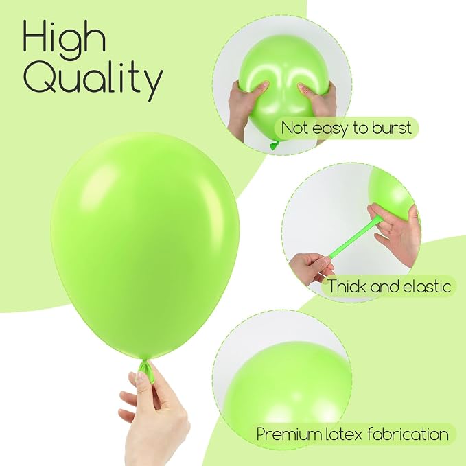 Awenztech 122pcs Lime Green Latex Balloons in 18 12 10 5 inches | Baby Shower - Image 3