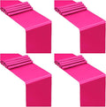 SiinvdaBZX 4 Pcs Hot Pink Satin Table Runner 12 x 108 inches Long | Bright by SiinvdaBZX