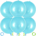 Metallic Light Blue Balloons, 22 Inch Large Sphere Round Balloons by AIQINHU