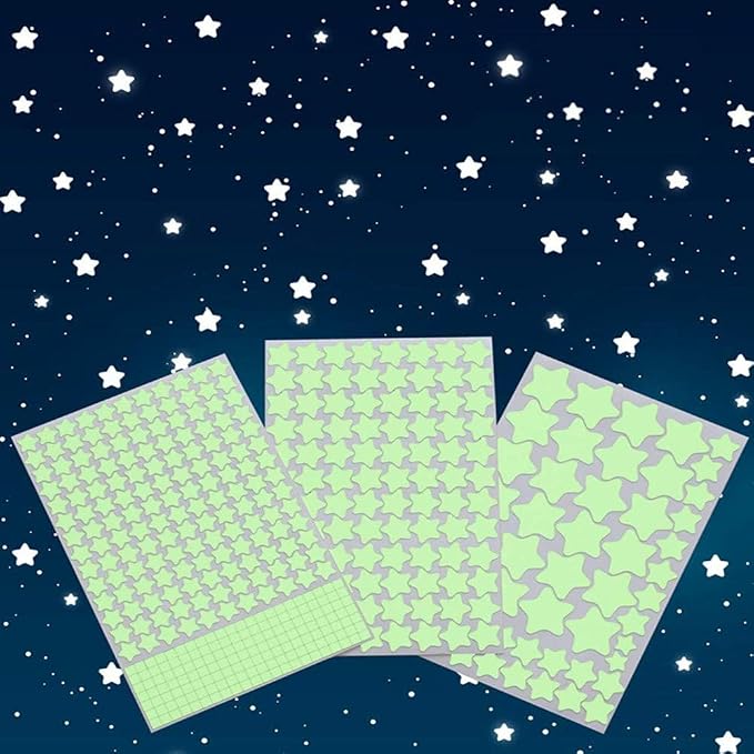 Glow in The Dark Stars Wall Stickers, Ceiling Star, Glowing Stars by Aooyaoo