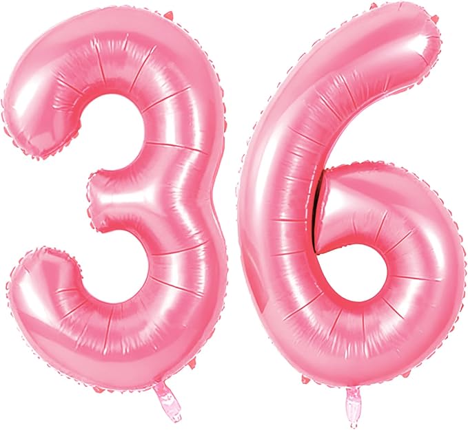 Number 36 Balloons for 36th Birthday Party Decorations, 0-100 Large No.36 by Joycard