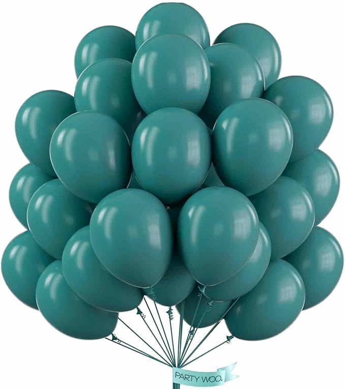 PartyWoo Slate Blue Balloons 50pcs Dusty Blue Boho Neutral Color | 12 Inch by PartyWoo