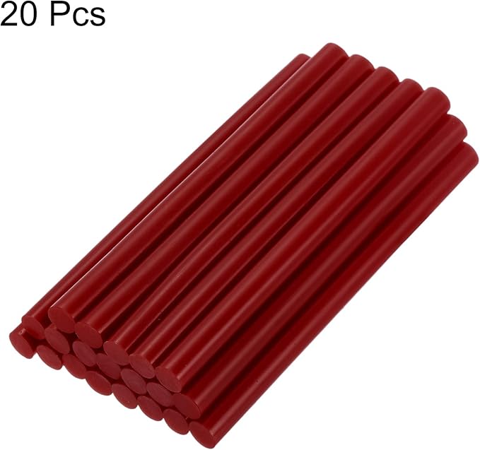 uxcell 20pcs Hot Glue Sticks for Glue Gun 7mm/0.27-inch x 4-inch Mini Hot Melt Adhesive Glue Stick Wine Red