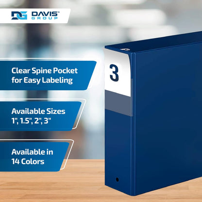 Premium Economy 6-Pack 3-Ring Binders for School or Office, Round-Ring Binders, 3 Inch, Royal Blue