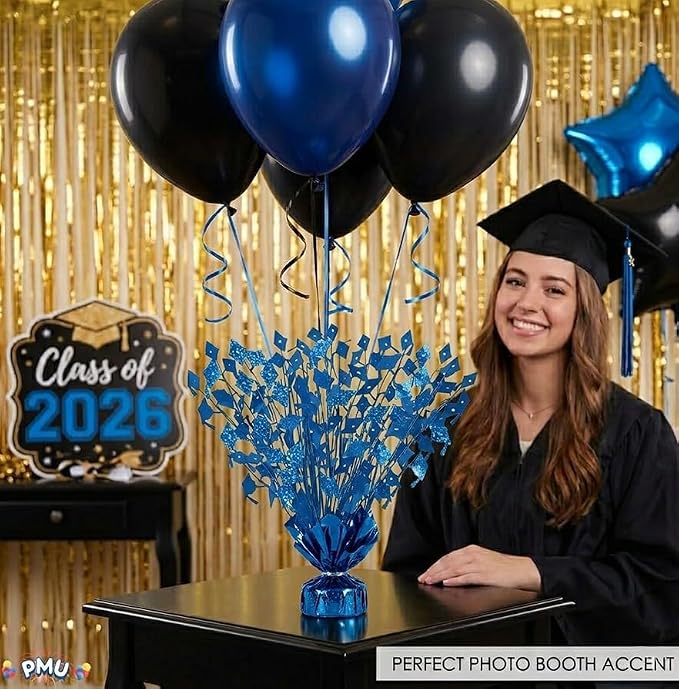 PMU 3 Pcs Blue Graduation Balloon Weights, Graduation Centerpieces - Image 2
