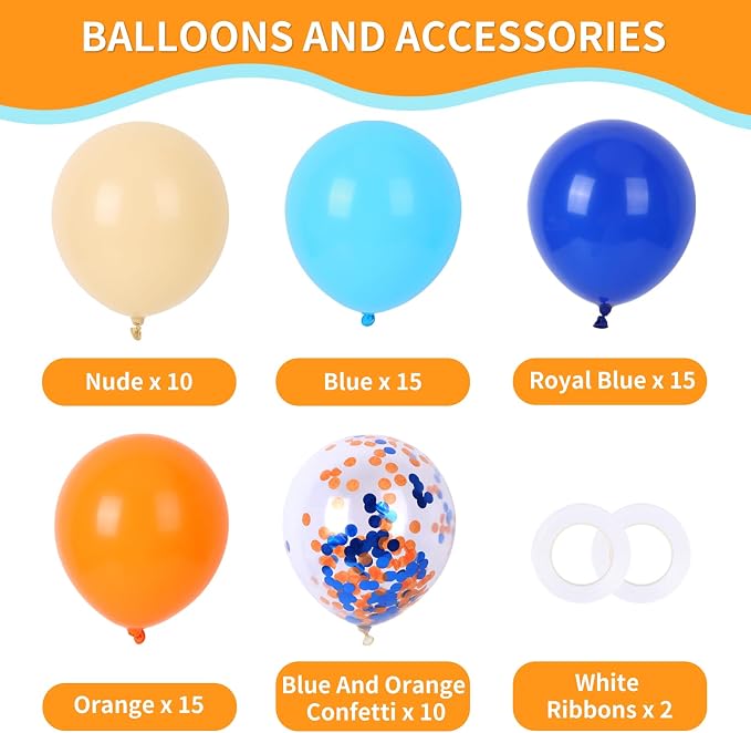 RUBFAC Blue and Orange Balloons Kit, 2026 Graduation Party Balloon - Image 2