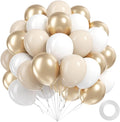 60pcs 12inch Gold and White Balloons by Awenztech