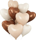 Sand White Brown Heart Balloons, 18Inch Boho Cream Nude Neutral Helium Balloon by GRESATEK