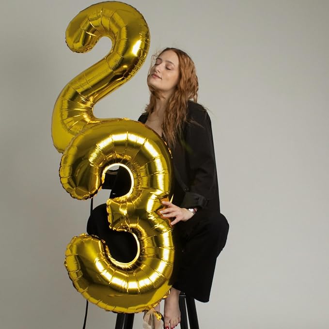 24 Balloon - Gold Birthday Number Balloons, 40 Inch Decorations Men Women | - Image 7