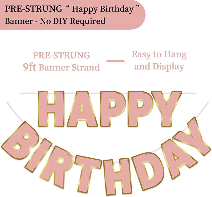 Pre-Strung Happy Birthday Banner - Image 2