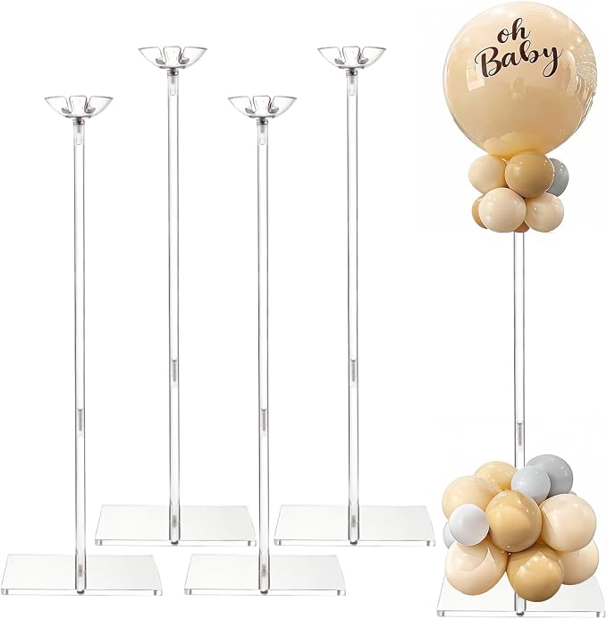 Clear Acrylic Balloon Stands for Table, Adjustable 15.75 Inch 23.6 Inch 31.5 by Unknown
