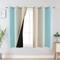 Beige and Aqua Ombre Blackout Curtains 45 Inch Length 2 Panels, Full Room by ESTELARTEXTILER