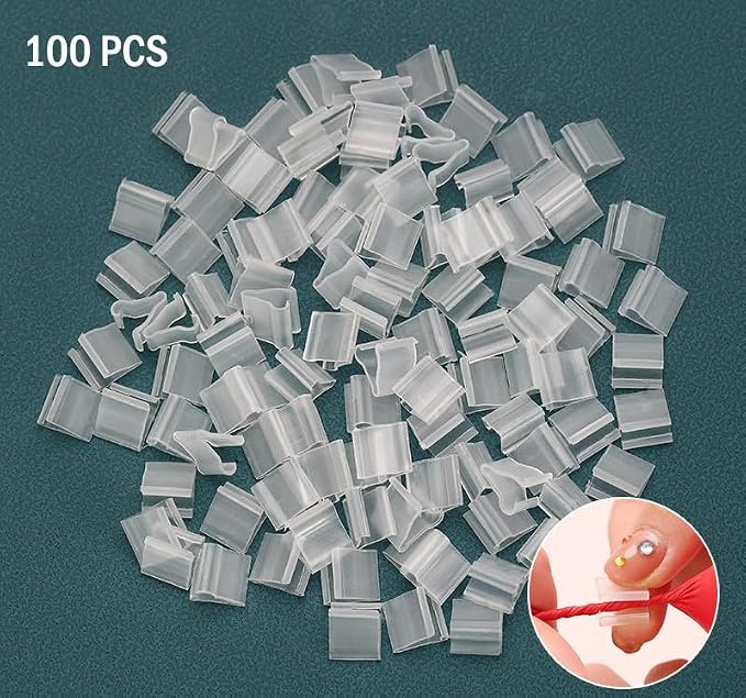 AKOAK 100 Pcs Useful "V" Shaped Balloon Seal Clip Transparent Balloon Button - Image 2