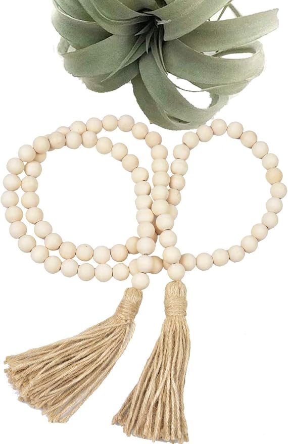 Wood Beads Garland with Tassel - Image 3