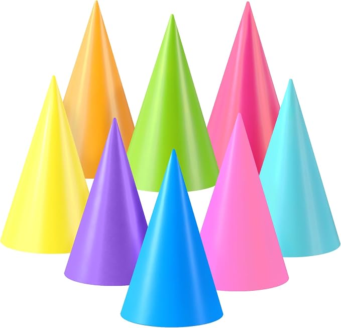 Geyoga 20 Pcs Party Cone Hats Bulk DIY Birthday Party Assorted Colors Cone Hats by Geyoga