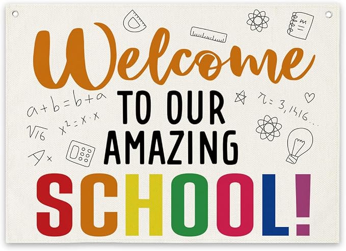 Back to School Banner, Welcome to Our Amazing School Poster, Canvas Wall Art by Unknown