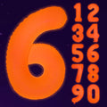 Mega-L Glow in The Dark Party Supplies, 40 Inch Orange Number 6 Balloon | Glow by Mega-Loopolis