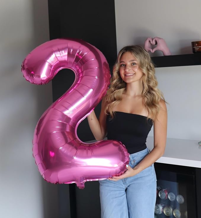 40 Inch Pink Number 6 Balloon Birthday Party Decorations - Image 8