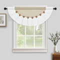 Farmhouse Valance Curtains, Boho Cotton Linen Kitchen Valance, Rustic Button by FRAMICS