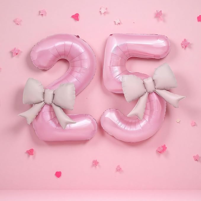 Bow Pink 2 Balloons, 40 Inch Giant Pink Bow Helium Foil Number 2 - Image 6