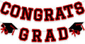 Congrats Grad Banner Graduation Party Banner Decoration Hanging Garland High by Unknown