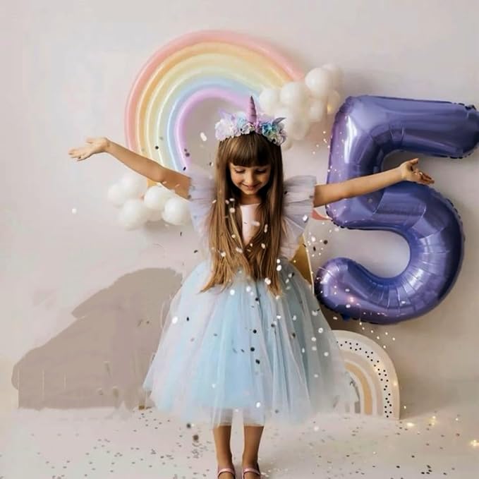 Number 5 Balloon 40 Inch Balloons Purple Birthday Decorations - Image 3