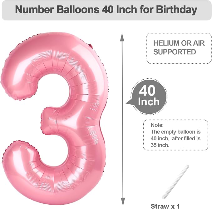 Numbers 12 Balloon 40Inch Pearl Pink Balloon - Image 5