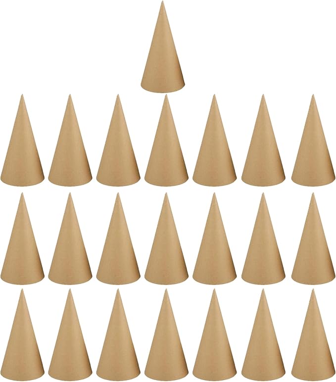 Crafjie 22PCS Paper Mache Cones Open Bottom 5.9 x 2.75in, Paper Cone - Image 8