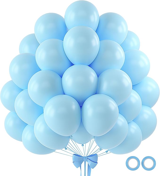 110pcs Pastel Blue Balloons 12 Inch Latex Balloon by BAIBAOXIANG