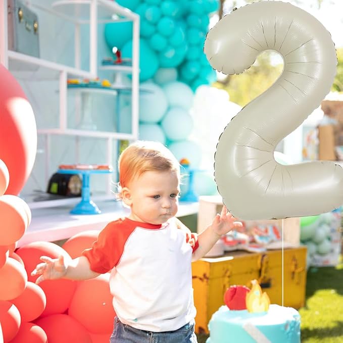 TONIFUL 40 Inch Cream White Large Numbers Balloon 0-9 Birthday Party Decorations - Image 3