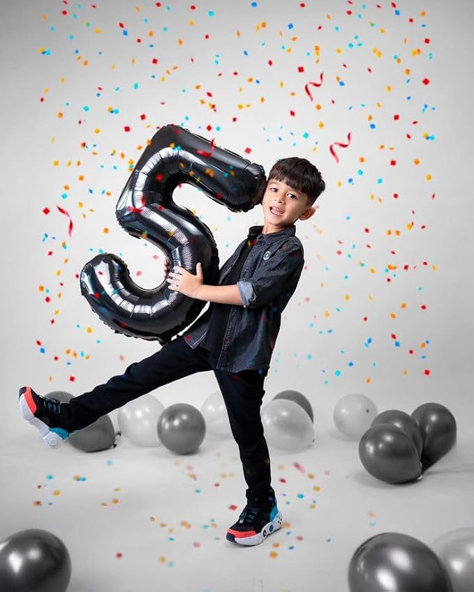 Numbers 14 Balloon 40Inch Black Balloons - Image 3