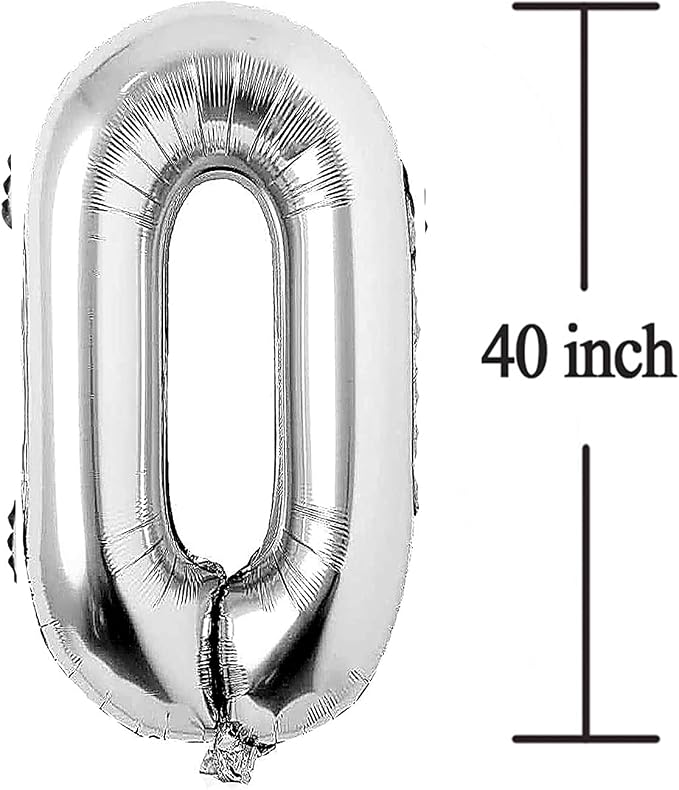 Silver 60 Number Balloons Big Giant Jumbo Large Number 60 Foil Mylar Balloons - Image 3