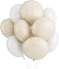 20PCS Round Shaped Foil Balloons, 18 Inch Round Foil Balloon, Ivory Sand Cream by Paready