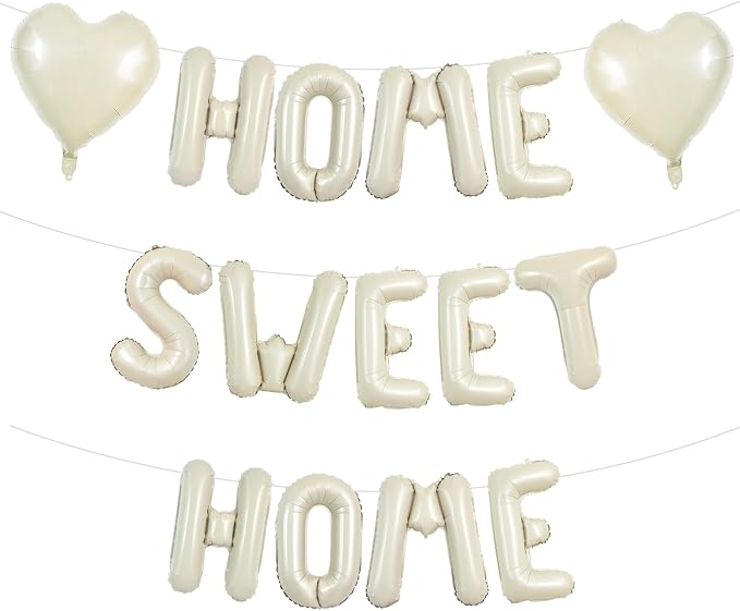 TONIFUL 16 Inch Cream White HOME SWEET HOME Letter Balloon Decorations | by TONIFUL