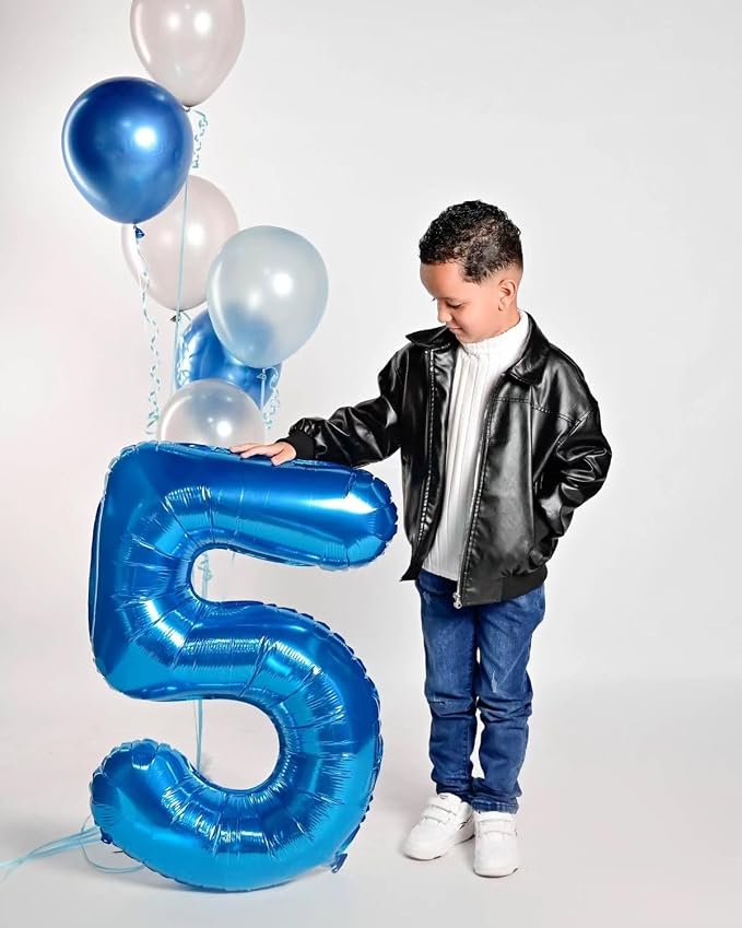 Number Balloons 40 Inch Blue 4 Balloon - Image 2