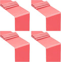 SiinvdaBZX 4 Pcs Coral Satin Table Runner 12 x 108 inches Long | Bright Smooth by SiinvdaBZX