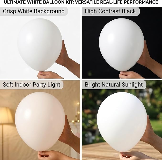 104pcs White Balloon Garland Arch Kit, Different Sizes 18 12 10 5 Inch | White - Image 4