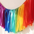 Handmade Party Garland Hanging Decorations Preassembled Colorful Ribbon Tassel by Pantipinky