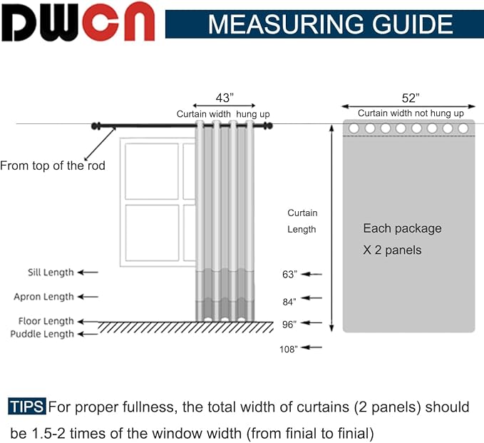 DWCN Avocado Green Ombre Room Darkening Blackout Curtains - Image 7